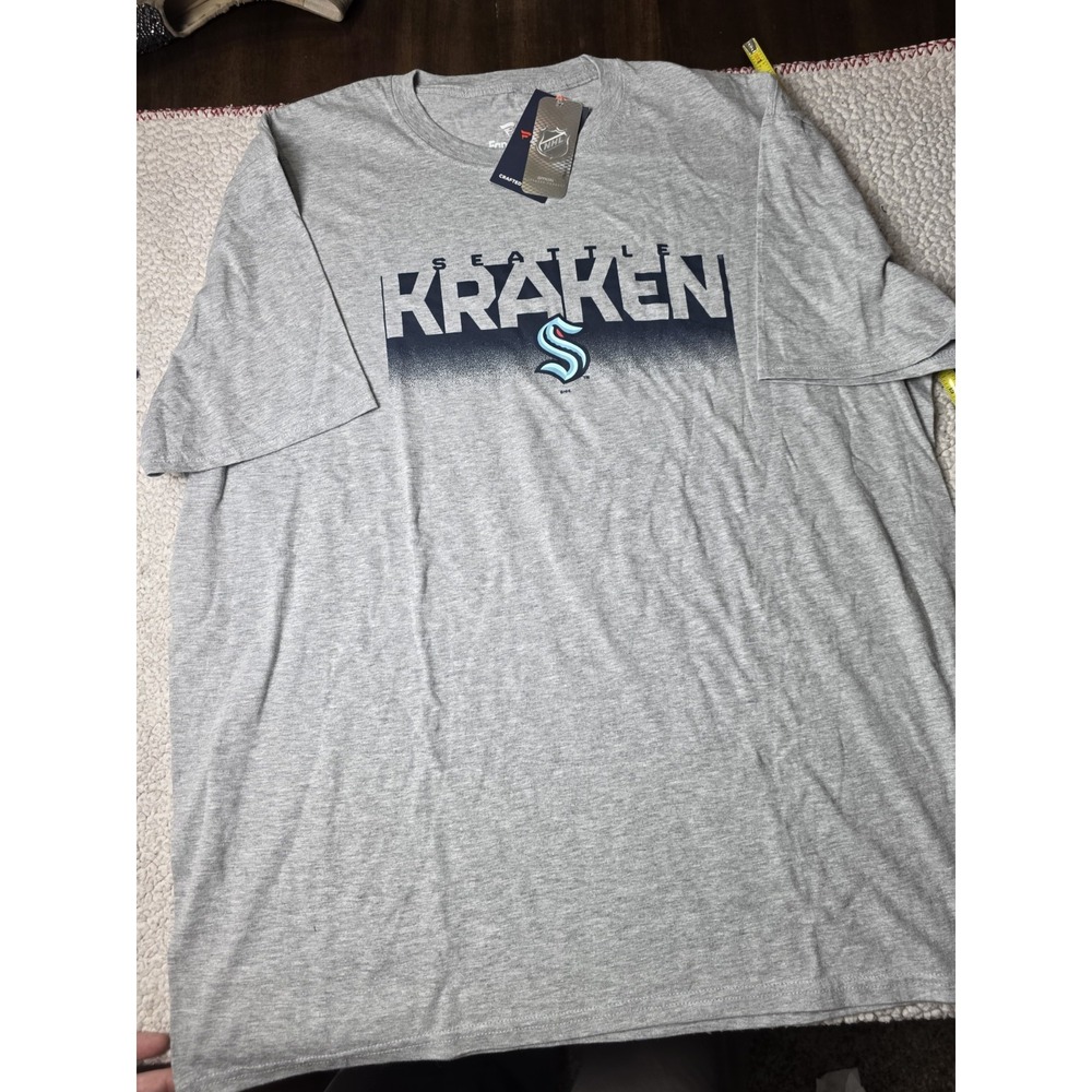 Seattle Kraken Fanatics Shirt Mens 2XL Gray NHL Hockey Logo Tee NWT